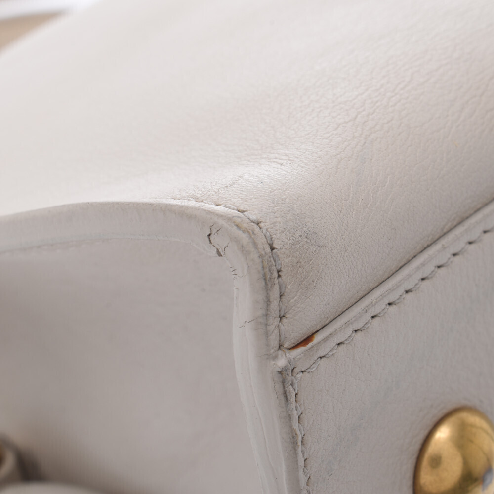 SAINT LAURENT Cabas Ivory White Leather Handbag - Picture 8 of 11